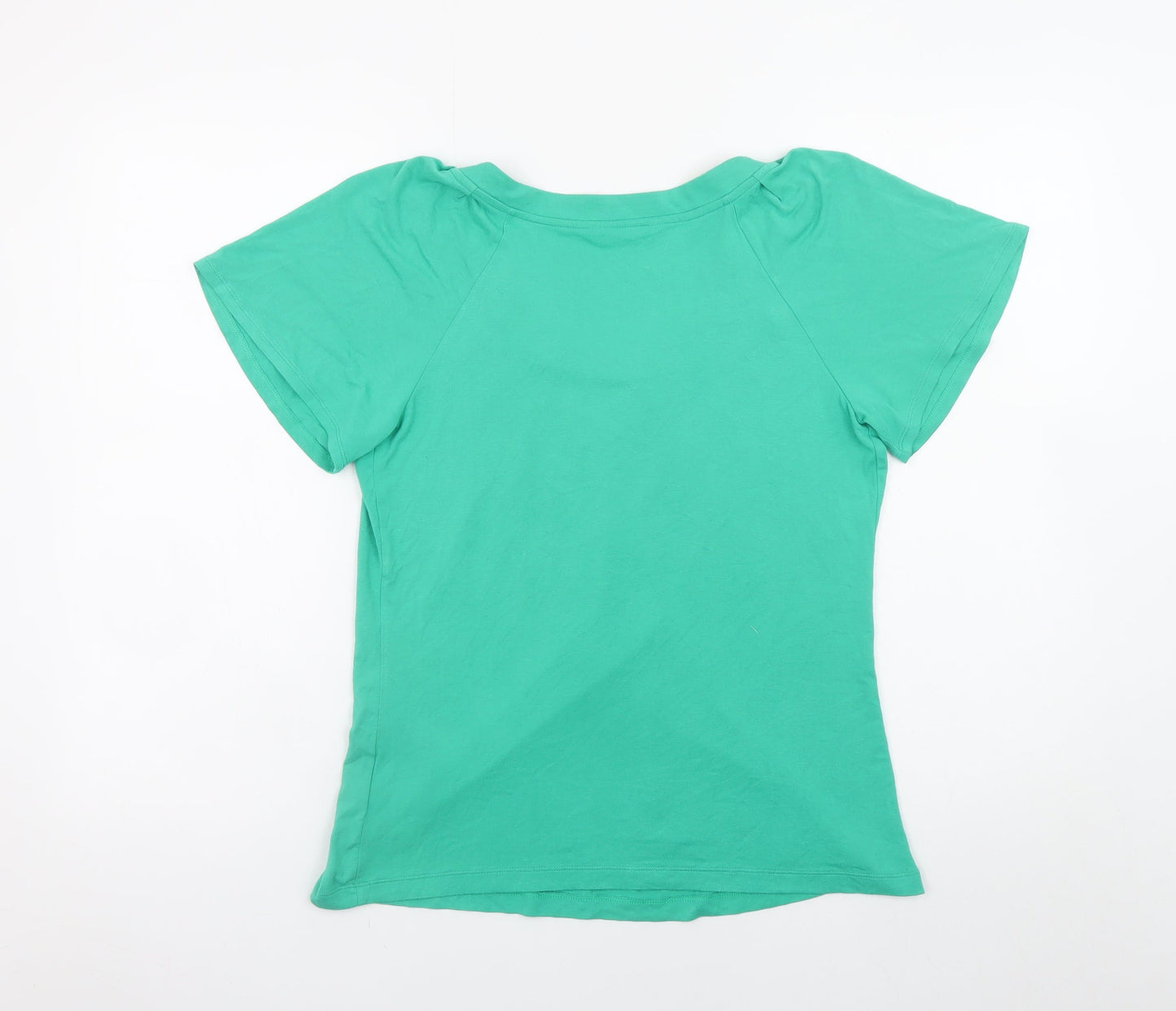 Marks and Spencer Women’s Green Size 8 Basic Short Sleeve Stretch T-Shirt