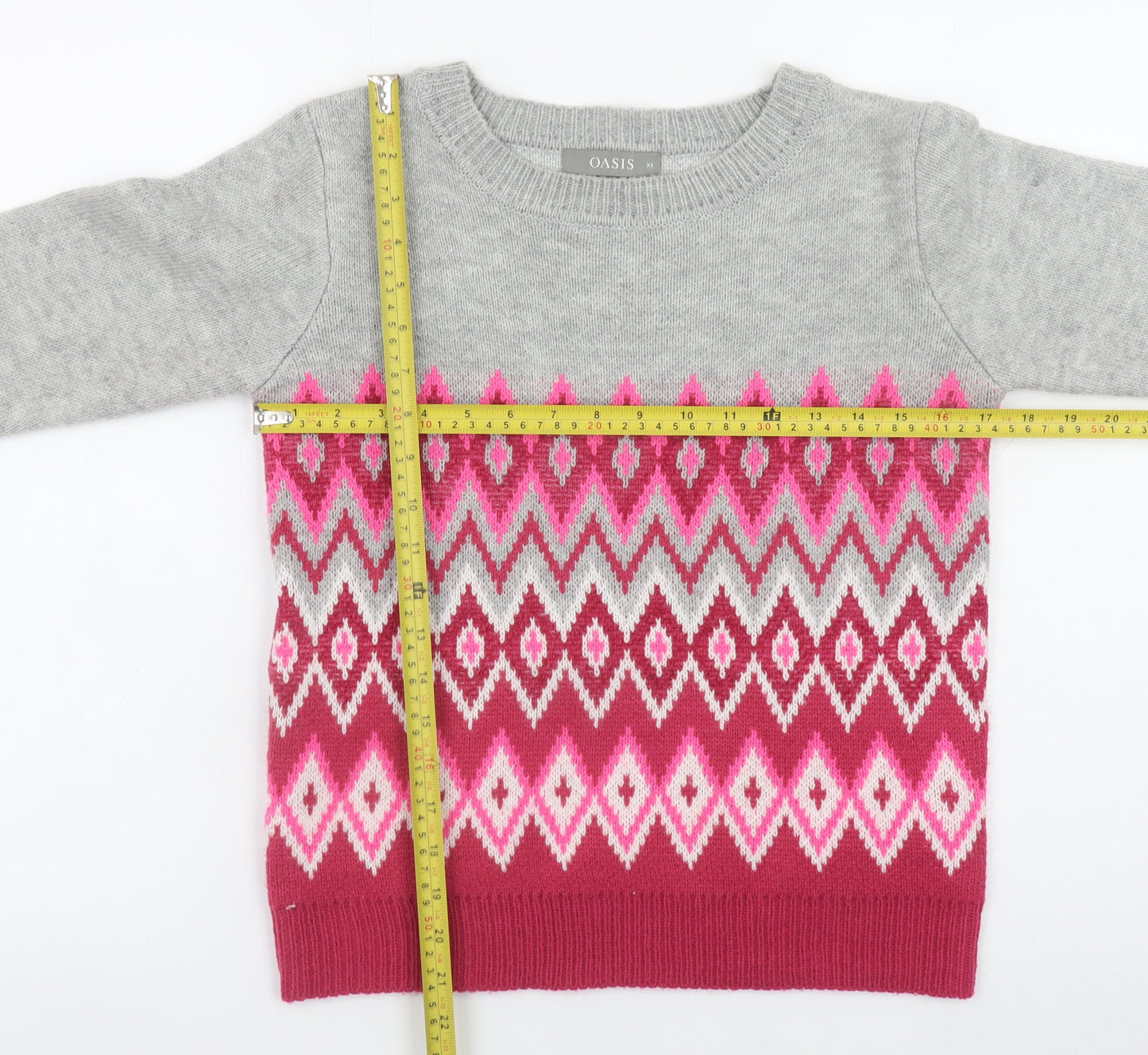 Oasis Women’s Multi-Colour Fair Isle Crew Neck Jumper XS