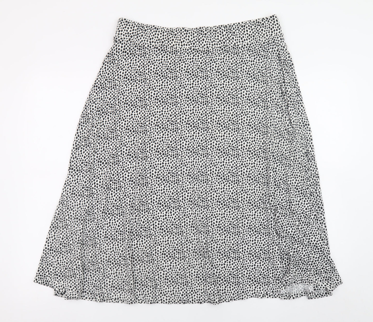 Marks and Spencer Womens Black Polka Dot A-Line Midi Skirt Size 16