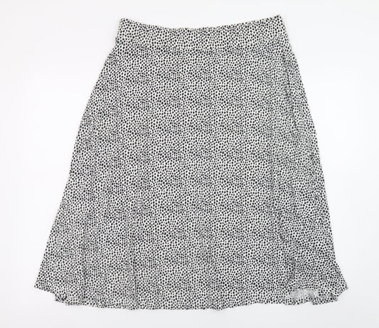 Marks and Spencer Womens Black Polka Dot A-Line Midi Skirt Size 16