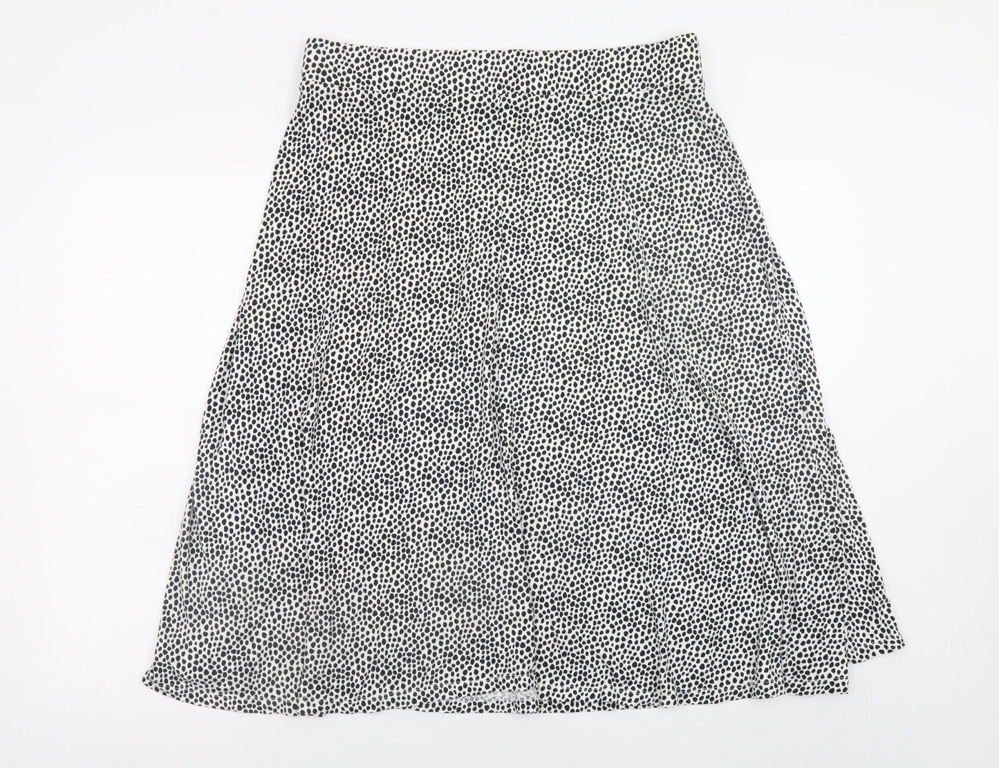 Marks and Spencer Womens Black Polka Dot A-Line Midi Skirt Size 16