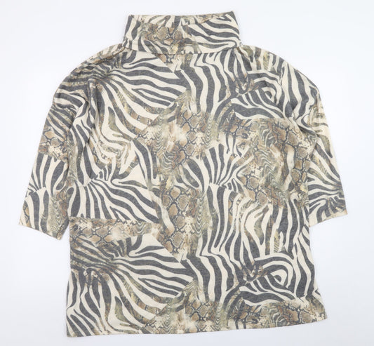 Viola Borghi Womens Multicoloured Animal Print Tunic Top 2XL