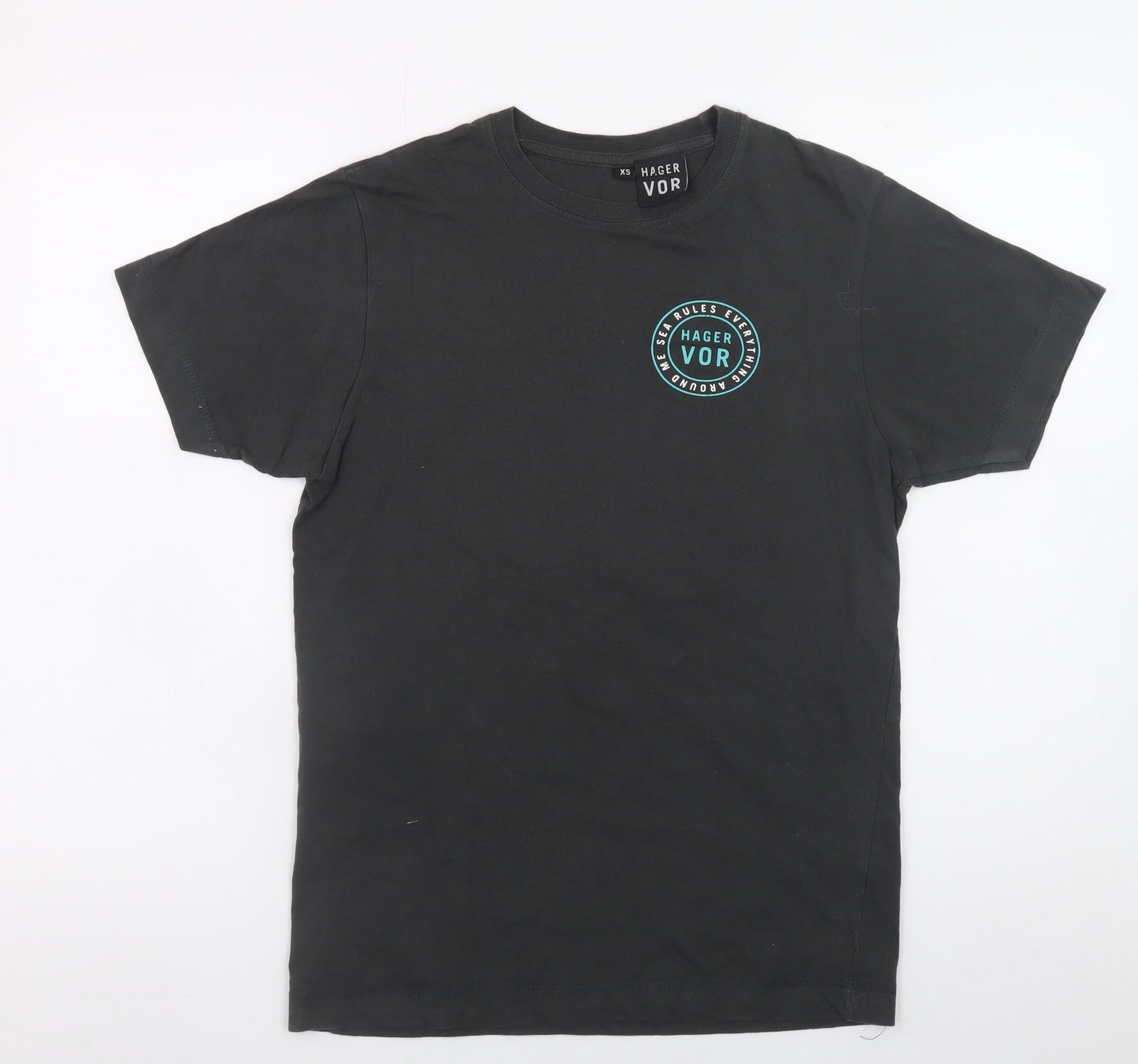 Hager Vor Men's Black XS Graphic Print Cotton T-Shirt