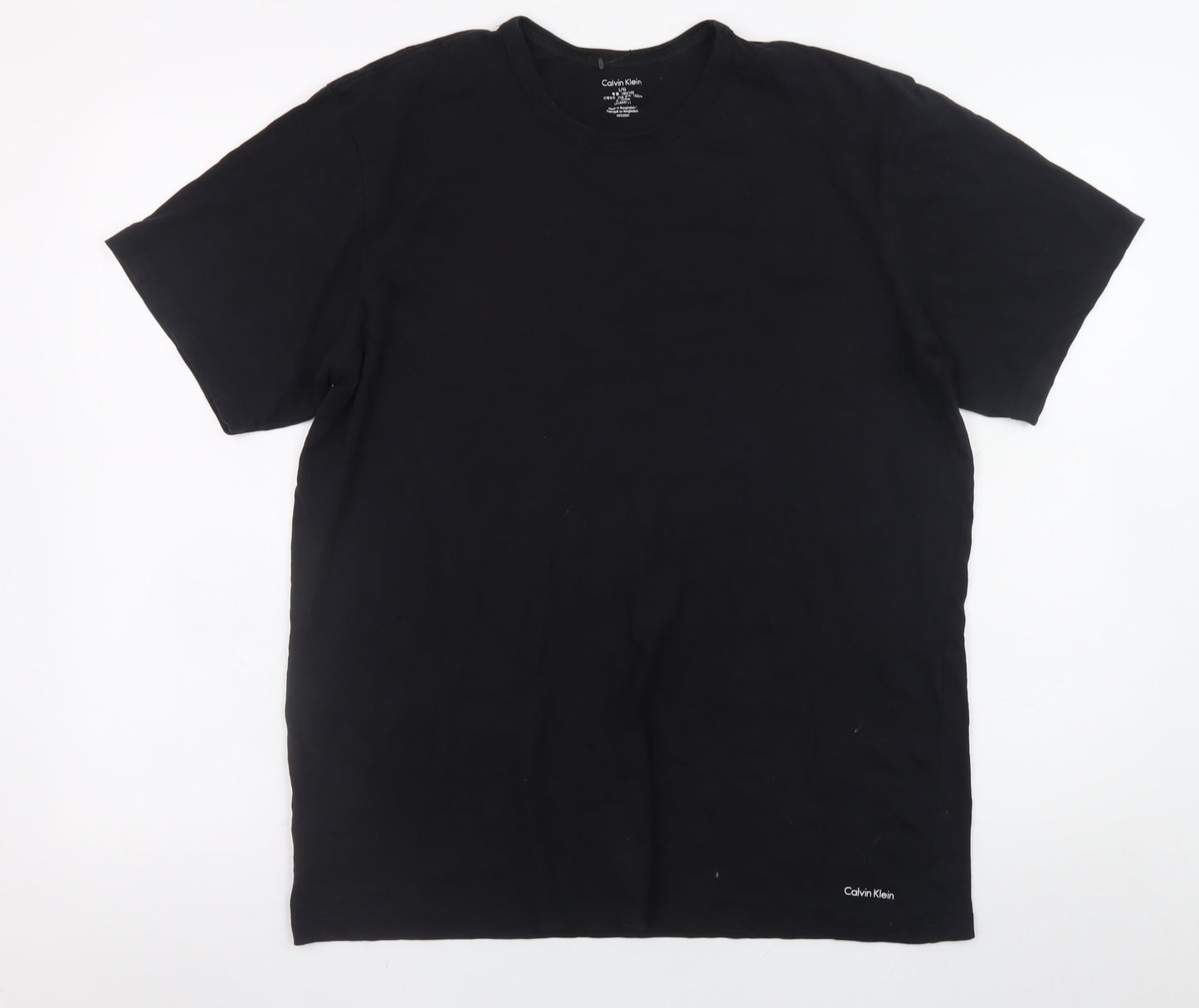 Calvin Klein Men's Black Crew Neck Short Sleeve T-Shirt Size L