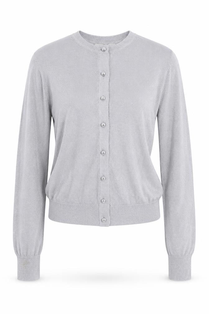 Marks & Spencer Women Silver Button-Up Knit Cardigan Size 10