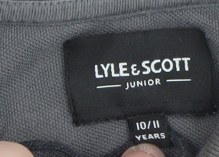 Lyle & Scott Junior Boys Grey Polo Shirt 10-11 Years 100% Cotton Classic Style