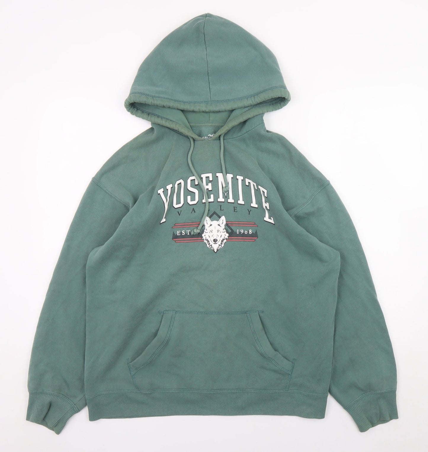 Hollister Men’s Green Pullover Hoodie S Yosemite Valley Graphic