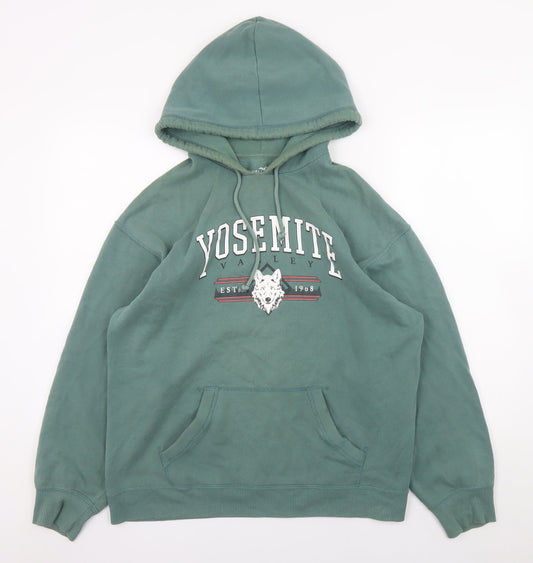 Hollister Men’s Green Pullover Hoodie S Yosemite Valley Graphic
