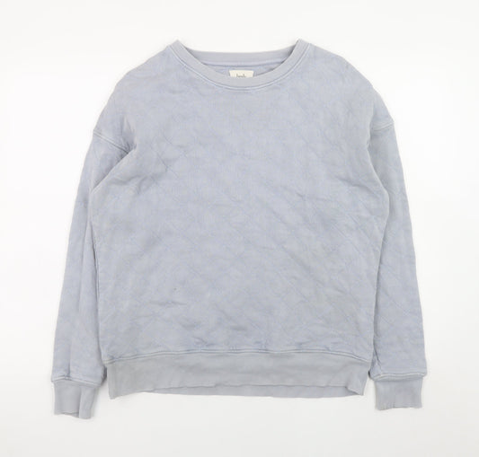 Hush Grey Quilted Cotton Crew Neck Sweatshirt S Unisex