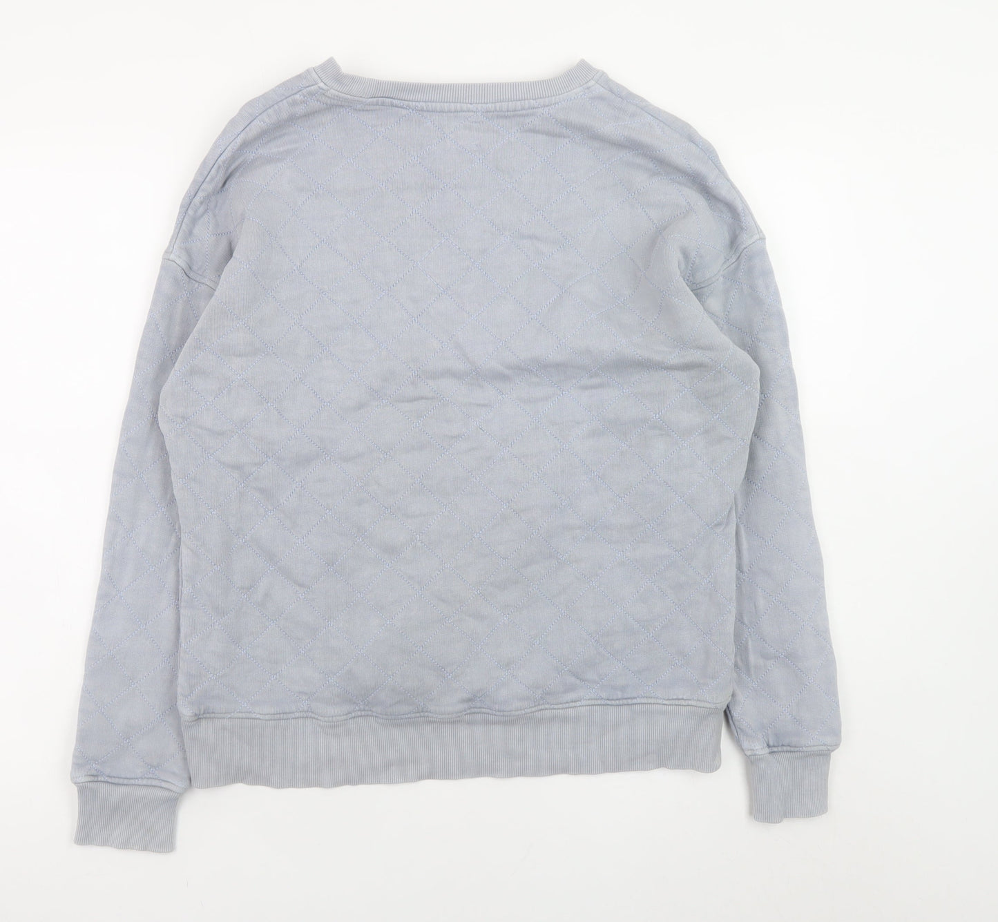 Hush Grey Quilted Cotton Crew Neck Sweatshirt S Unisex