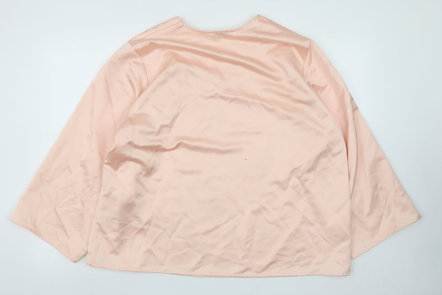 Marks and Spencer Women Pink Lyocell Blend Long Sleeve Blouse Size 14