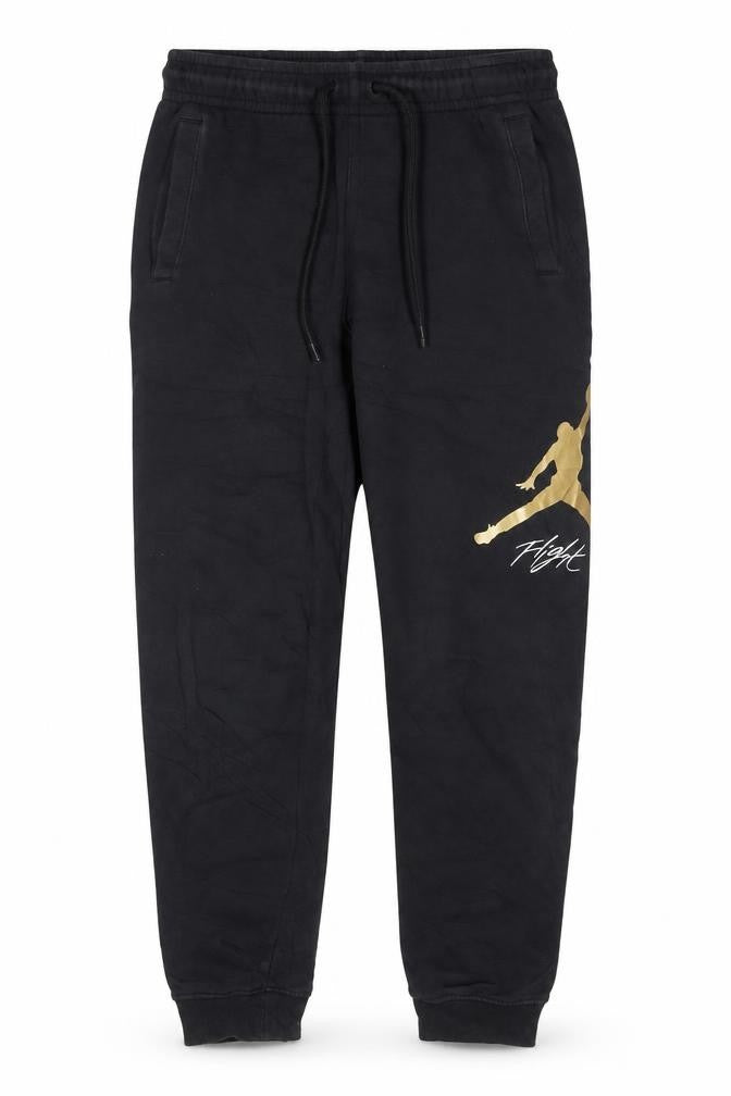 Jordan Men's Black Regular Fit Sweatpants Small with Gold Logo