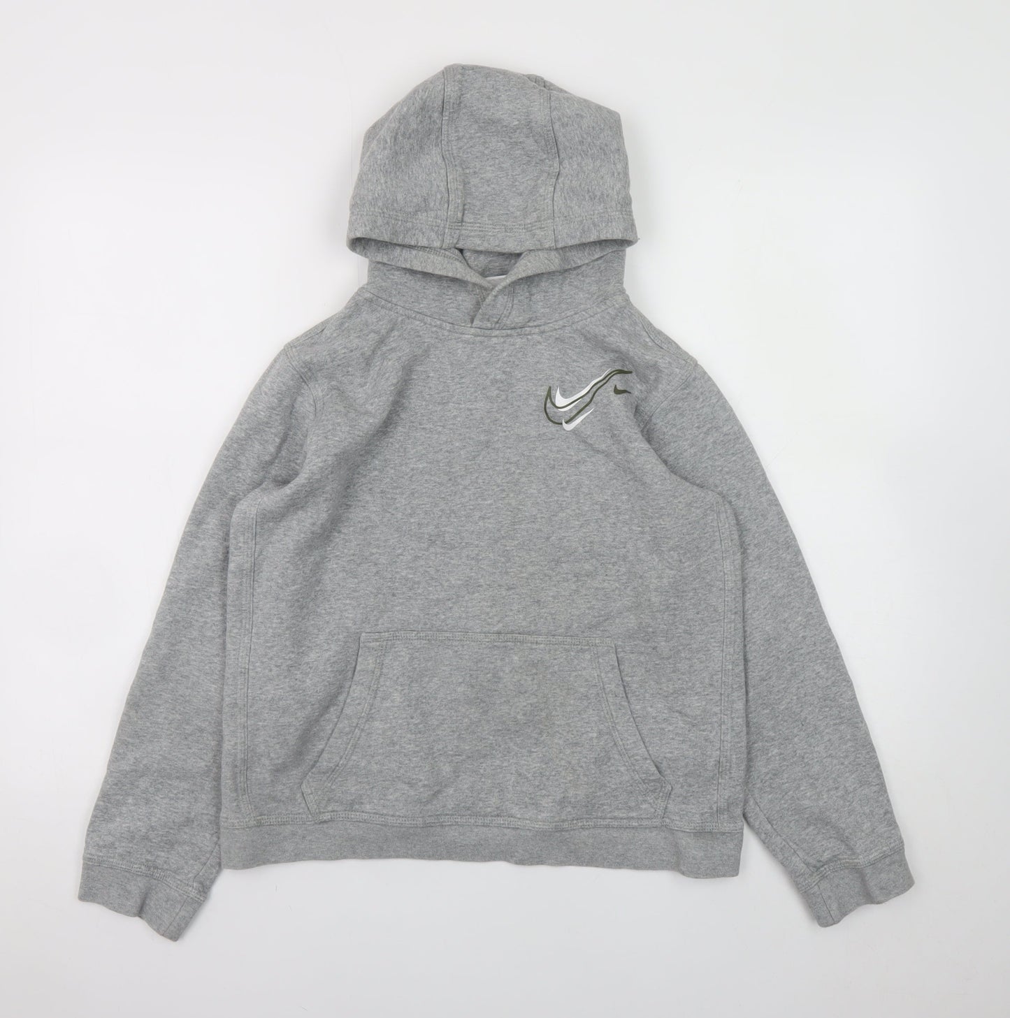 Nike Teens Grey Pullover Hoodie XL Regular Fit Fleece Sweatshirt