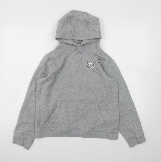 Nike Teens Grey Pullover Hoodie XL Regular Fit Fleece Sweatshirt