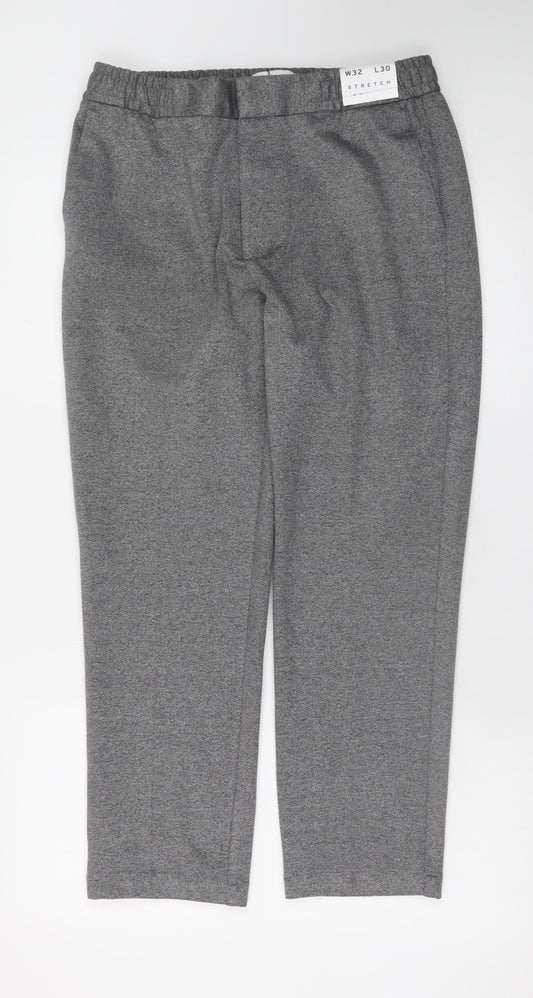 Topman Men's Grey Slim Fit Stretch Trousers Size 32S