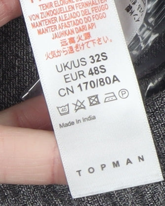 Topman Men's Grey Slim Fit Stretch Trousers Size 32S