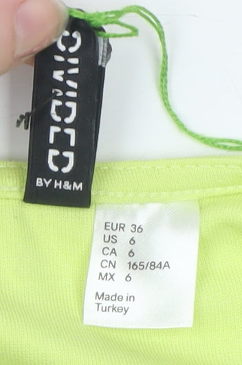 Divided by H&M Women's Yellow Short Sleeve Bodycon Dress Size 8