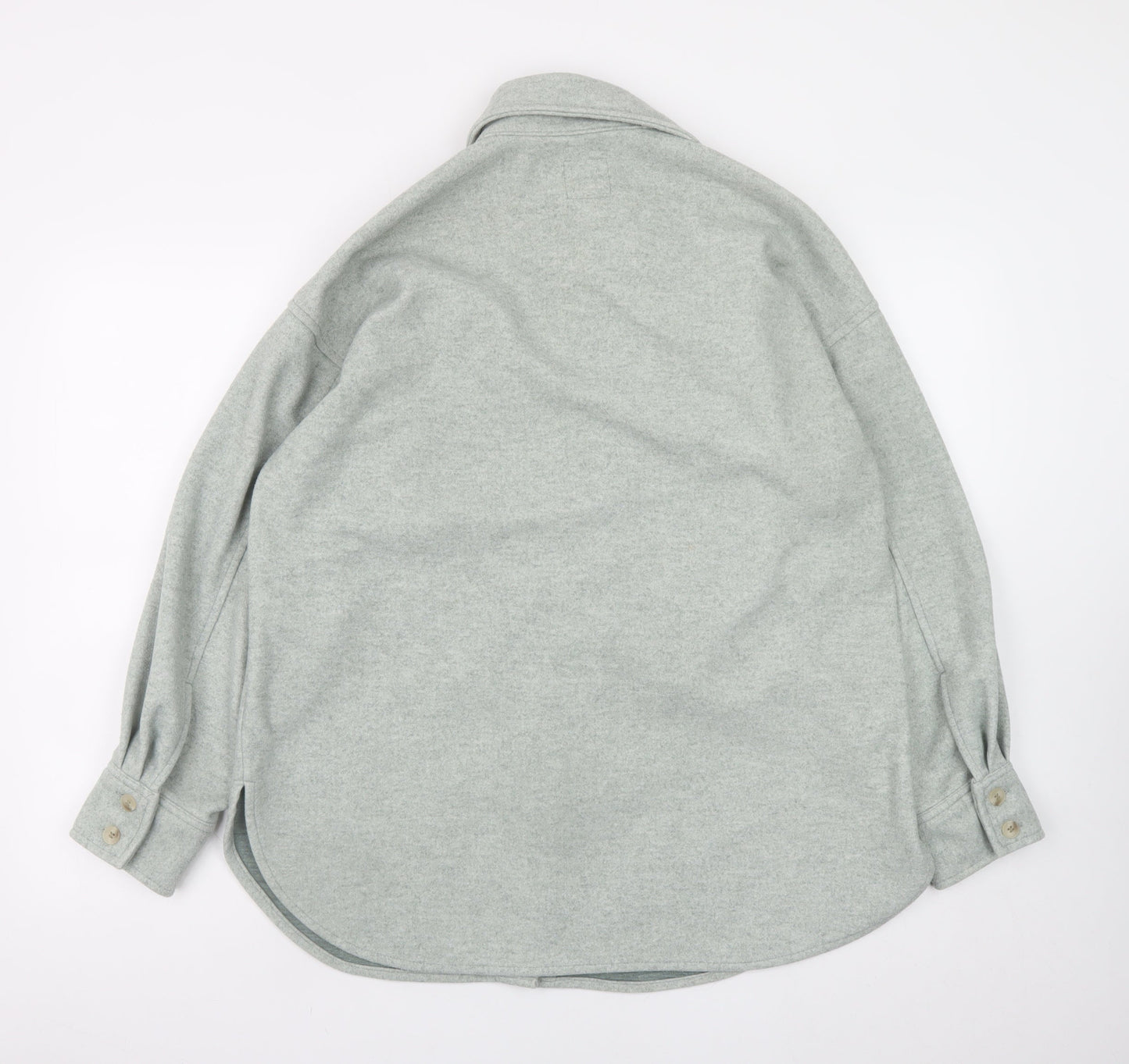 H&M Women’s Grey Shacket Jacket S Long Sleeve Buttoned Casual