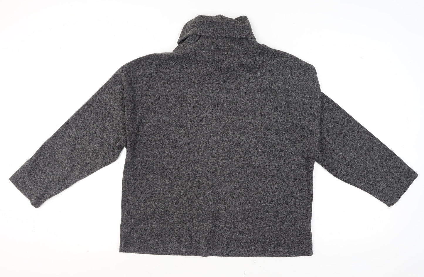 Tu Women Grey Roll Neck Embellished Jumper Size 16