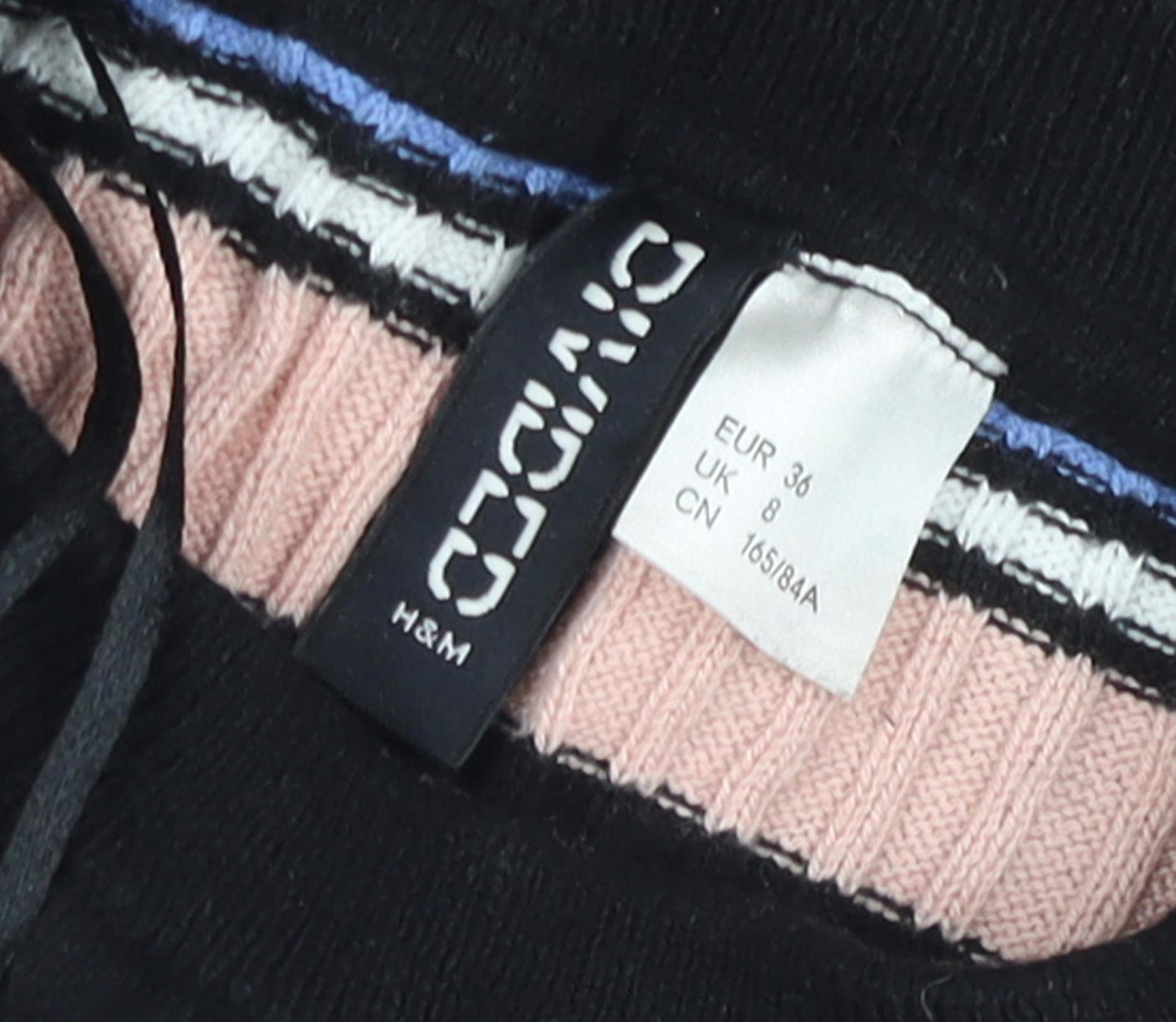 H&M Women Multicoloured Size 8 Bodycon Knit Stripe Dress
