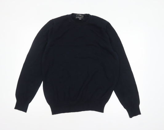 Marks and Spencer Mens Blue Pure Cotton Crew Neck Jumper L