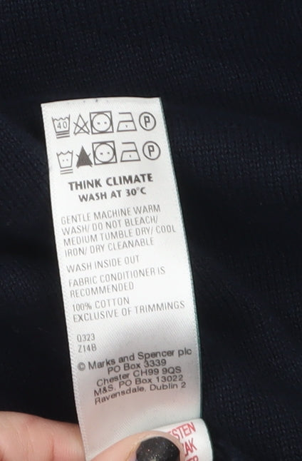 Marks and Spencer Mens Blue Pure Cotton Crew Neck Jumper L