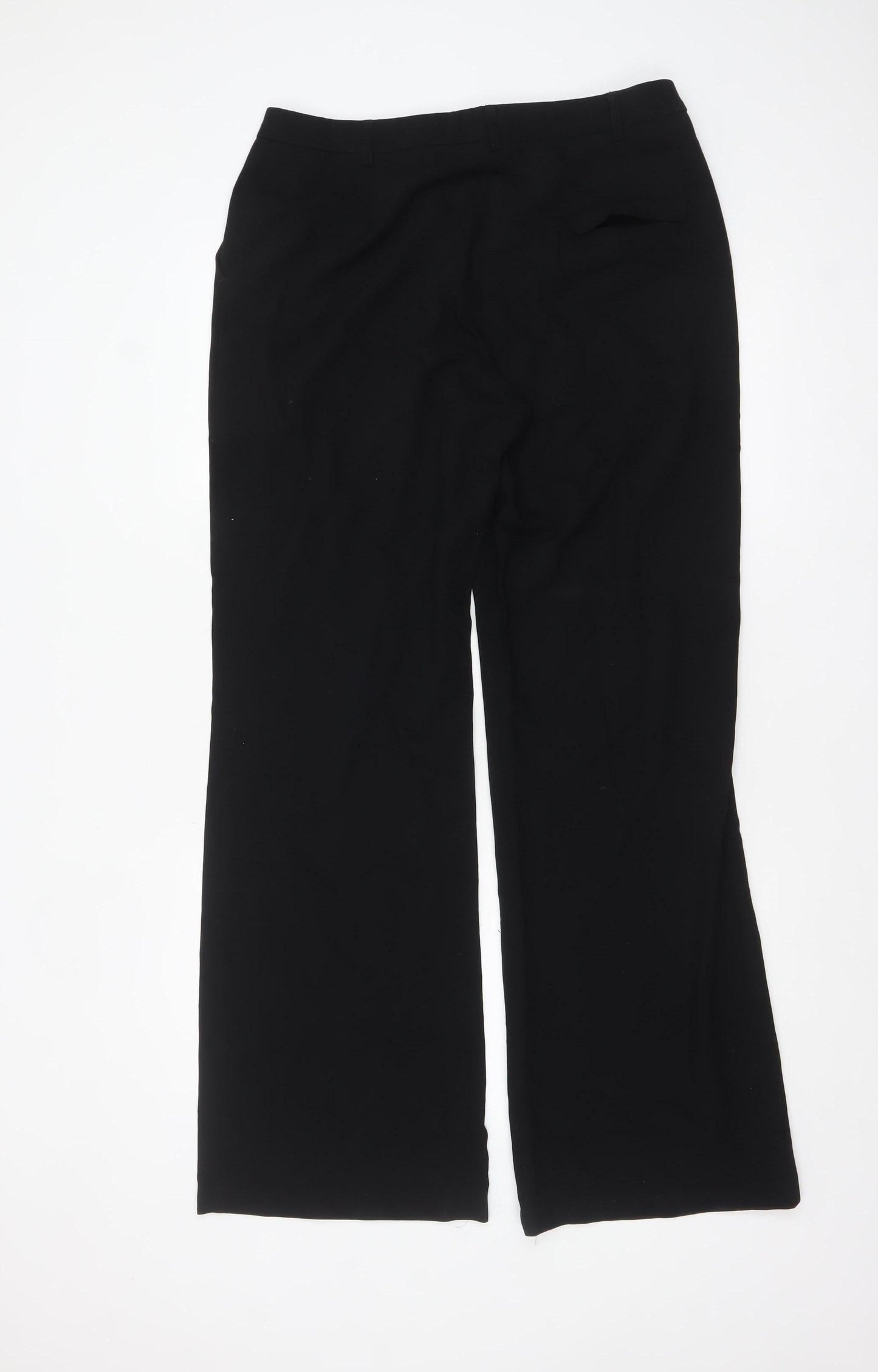 Marks and Spencer Women Black Size 14 Tall Straight Leg Trousers