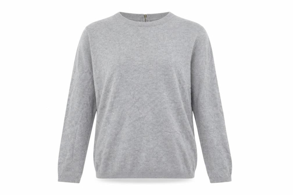 Zara Women Grey Crew Neck Wool Blend Long Sleeve Jumper Size 12