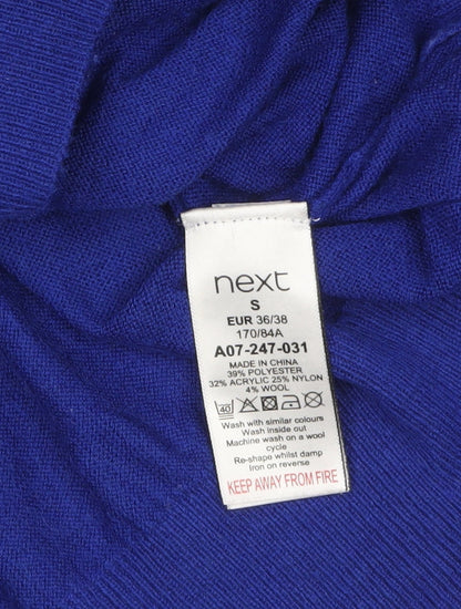 Next Women’s Blue Crew Neck Button Shoulder Jumper Size S