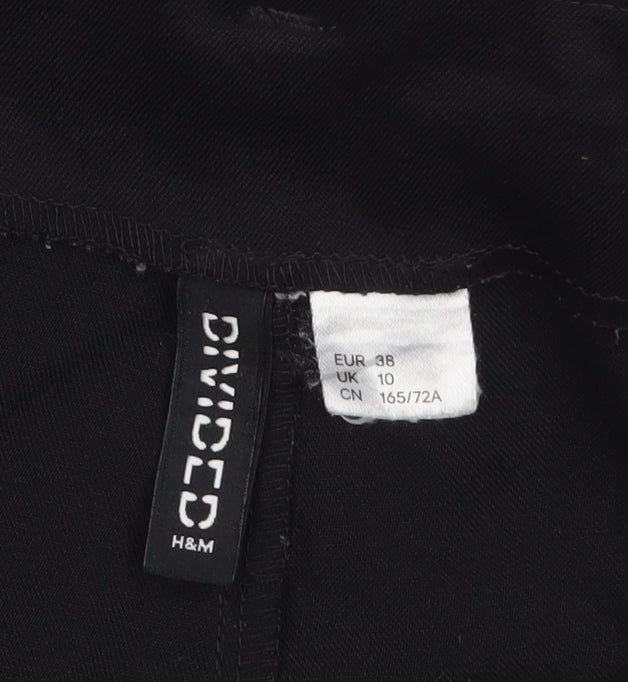 H&M Divided Women’s Black High-Rise Slim Tapered Trousers Size 10