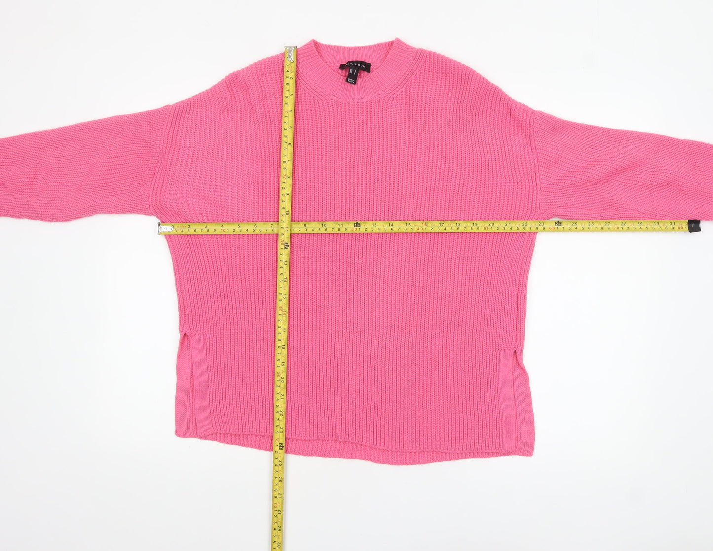 New Look Women’s Pink Knit Mock Neck Long Sleeve Pullover Jumper S