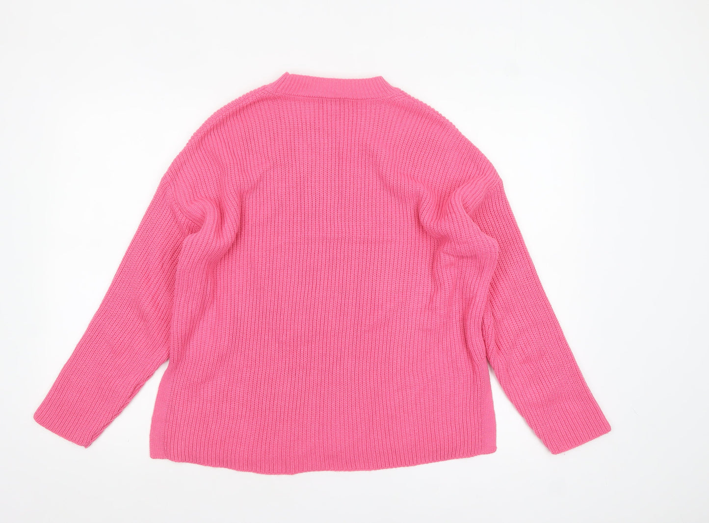 New Look Women’s Pink Knit Mock Neck Long Sleeve Pullover Jumper S