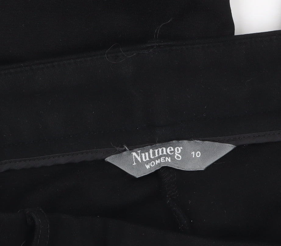 Nutmeg Women Black Slim Fit Stretch Trousers Size 10