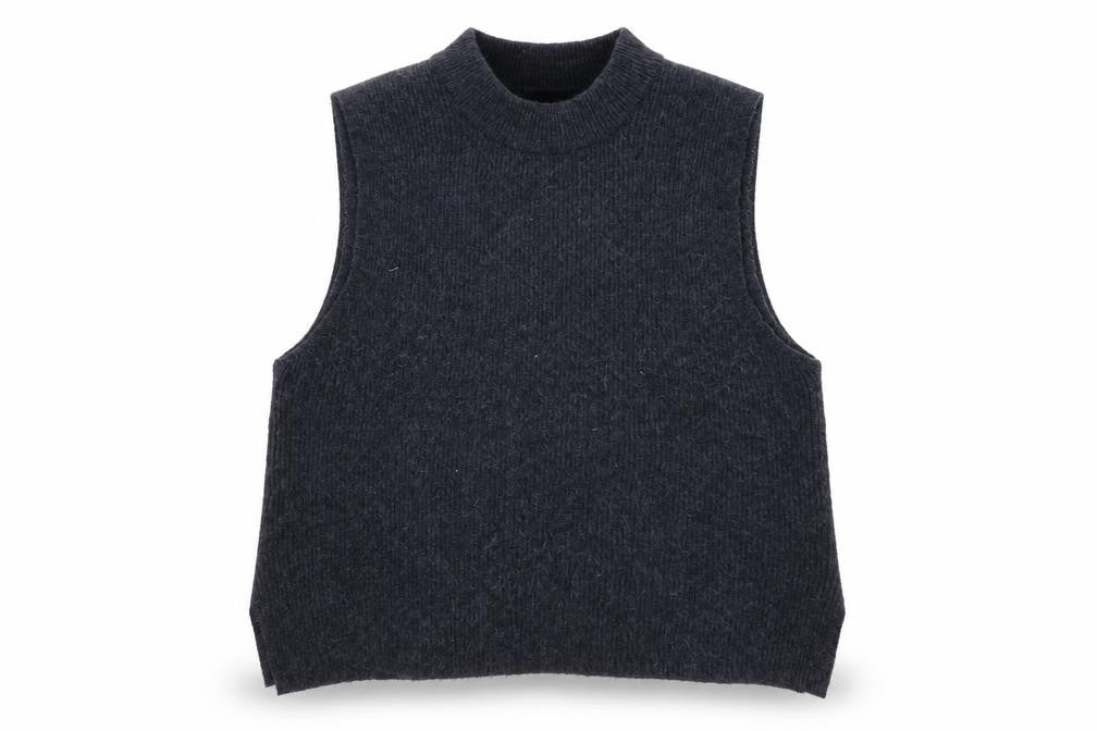 Thought Women's Grey Sleeveless Mock Neck Knit Vest Size 14