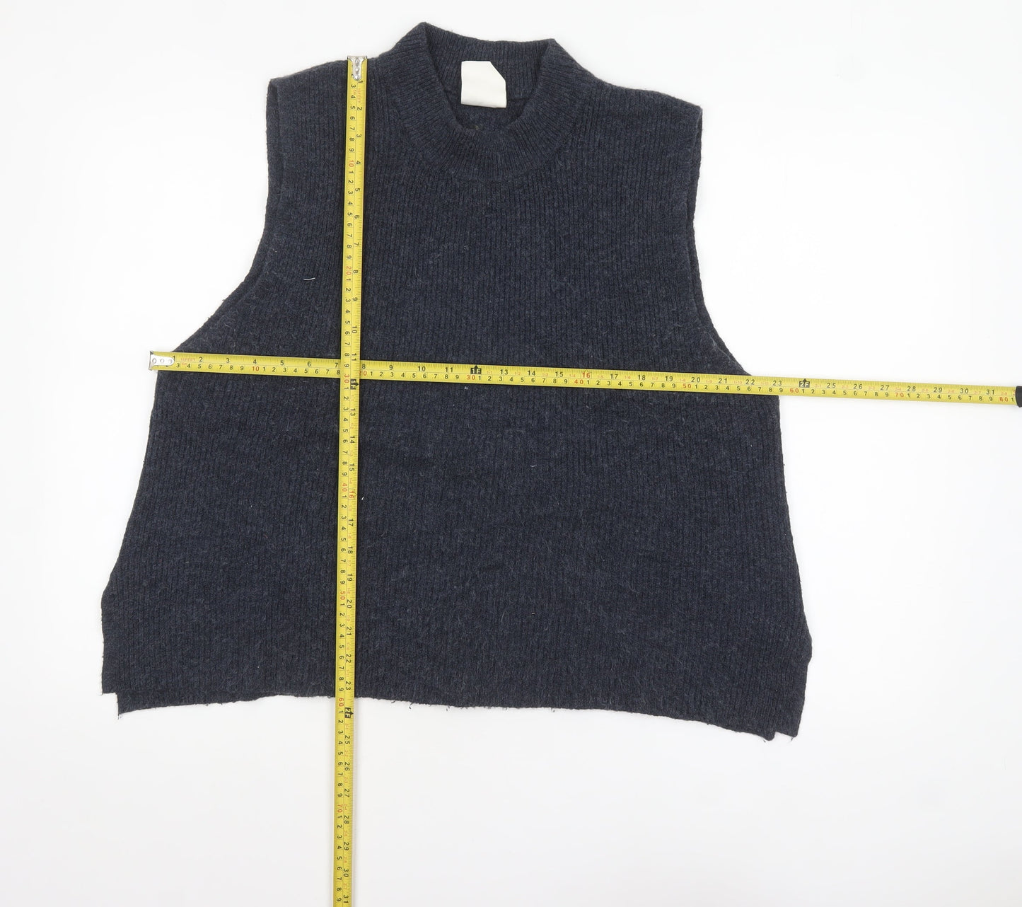 Thought Women's Grey Sleeveless Mock Neck Knit Vest Size 14