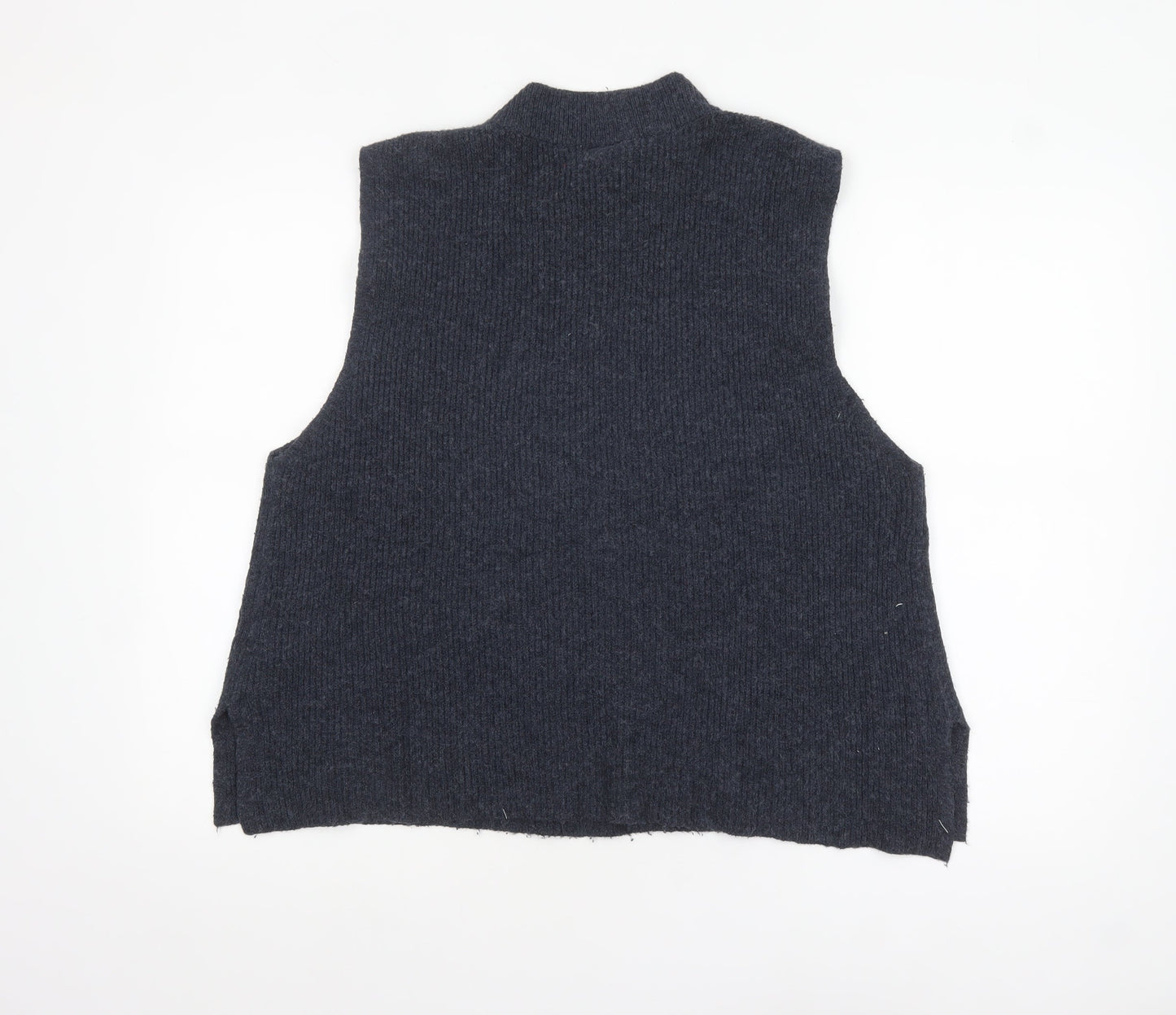 Thought Women's Grey Sleeveless Mock Neck Knit Vest Size 14