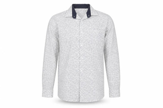 Tailoring by F&F Men's Blue Floral Slim Fit Long Sleeve Button-Up Shirt M