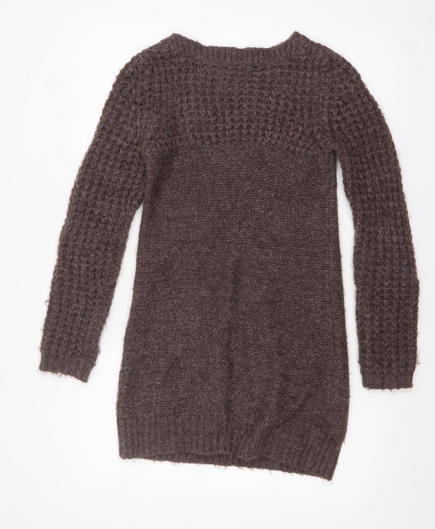 New Look Women Brown Acrylic Knit Jumper Dress Size 8