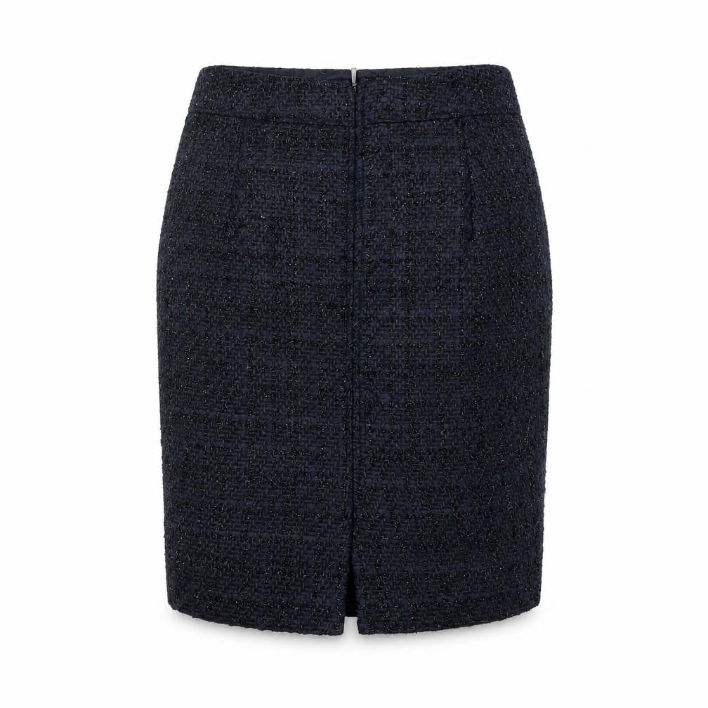 Marks & Spencer Women Blue Tweed Pencil Skirt Size 10