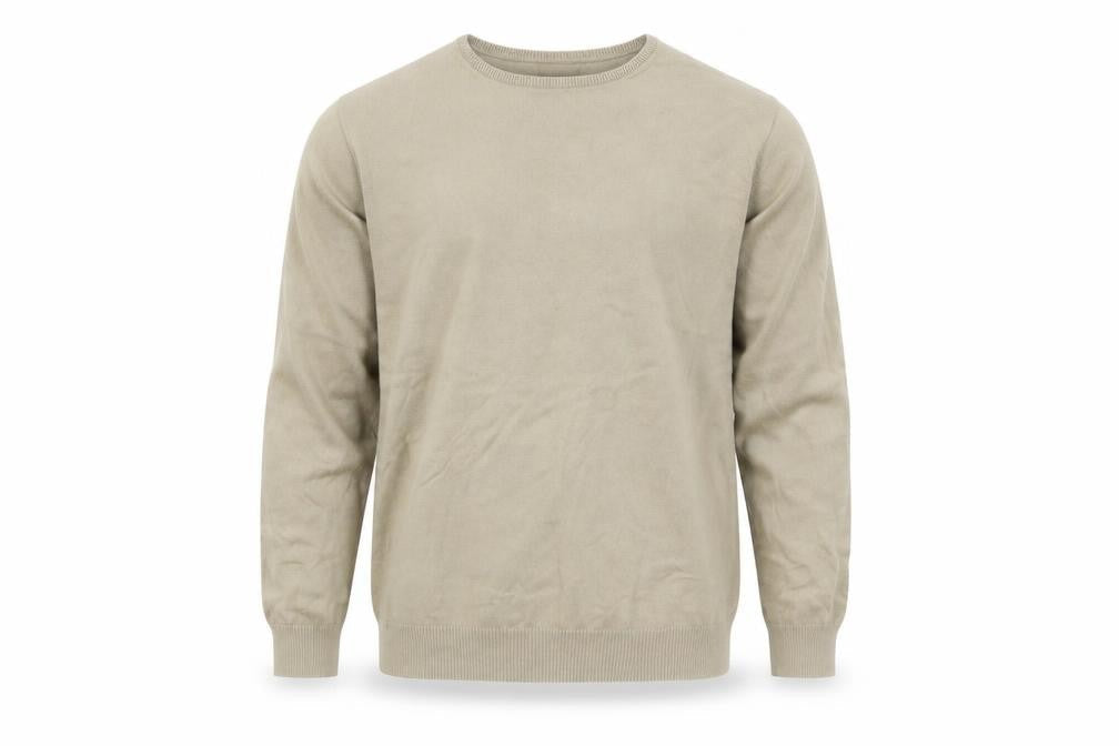 Next Mens Beige Cotton Crew Neck Jumper Medium Regular Fit