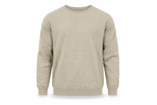 Next Mens Beige Cotton Crew Neck Jumper Medium Regular Fit
