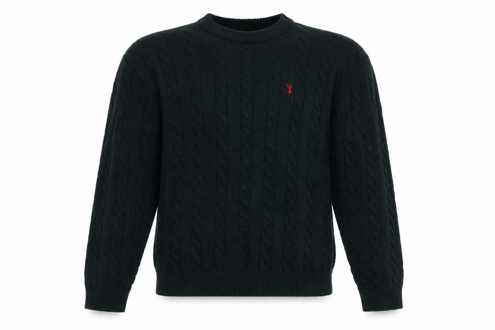Next Men's Green Cable Knit Crew Neck Jumper XL Wool Blend