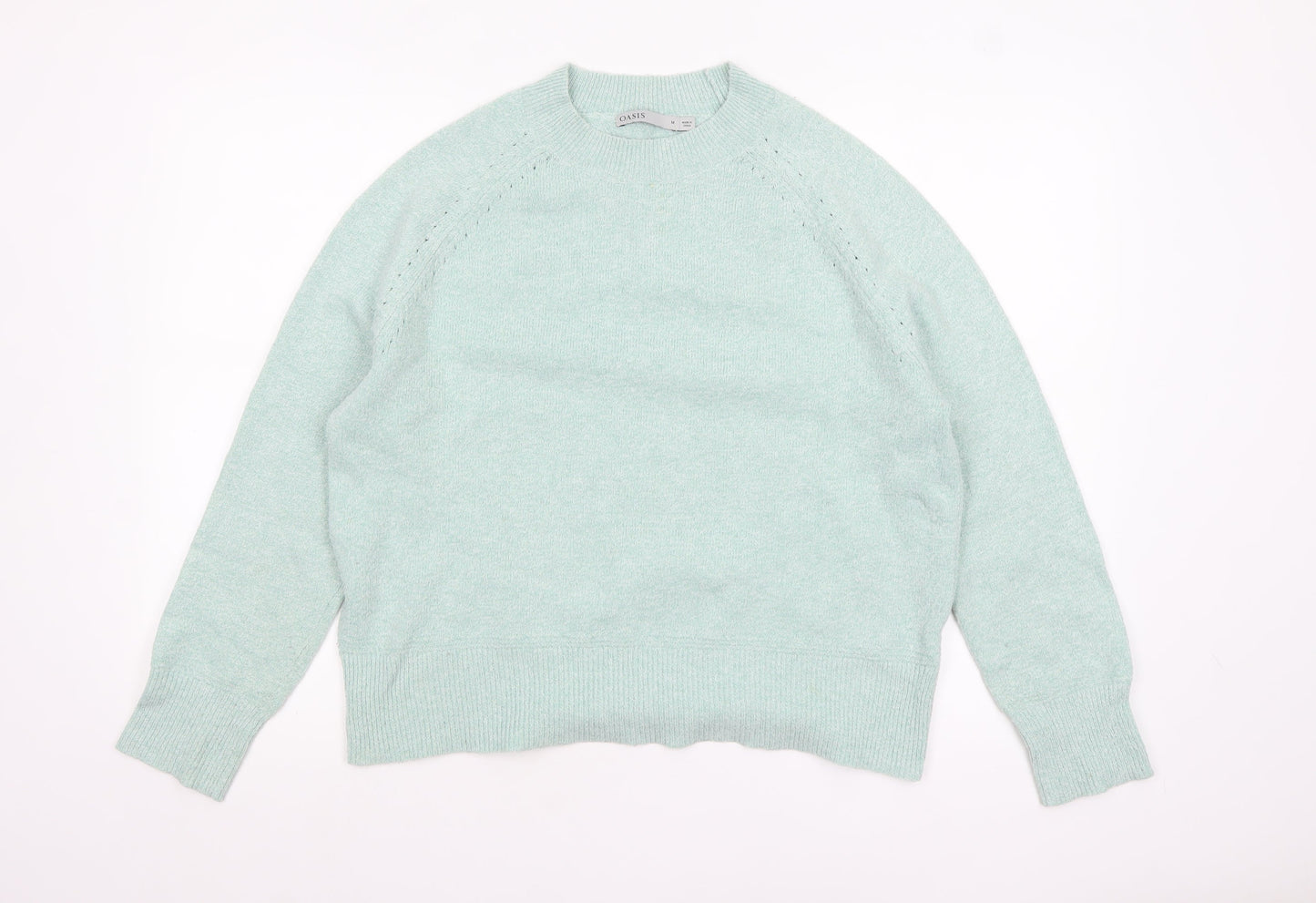 Oasis Women's Green Crew Neck Knit Pullover Jumper Size 12