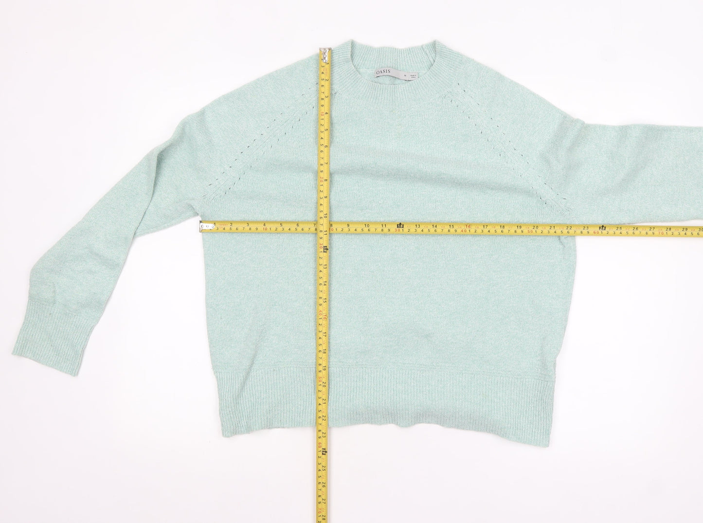 Oasis Women's Green Crew Neck Knit Pullover Jumper Size 12