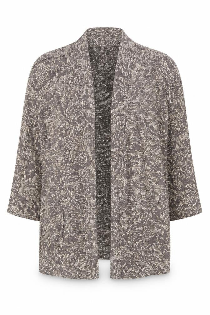 Intropia Women’s Beige Tweed Open Front Blazer Size 10