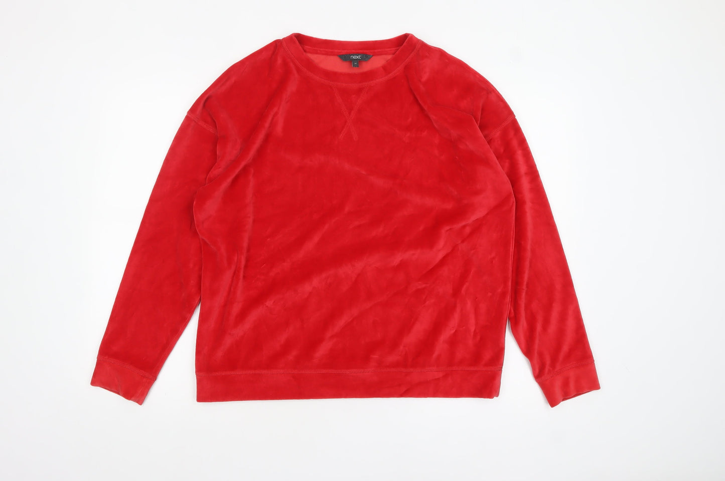 Next Women Red Velour Pullover Sweatshirt Size 14