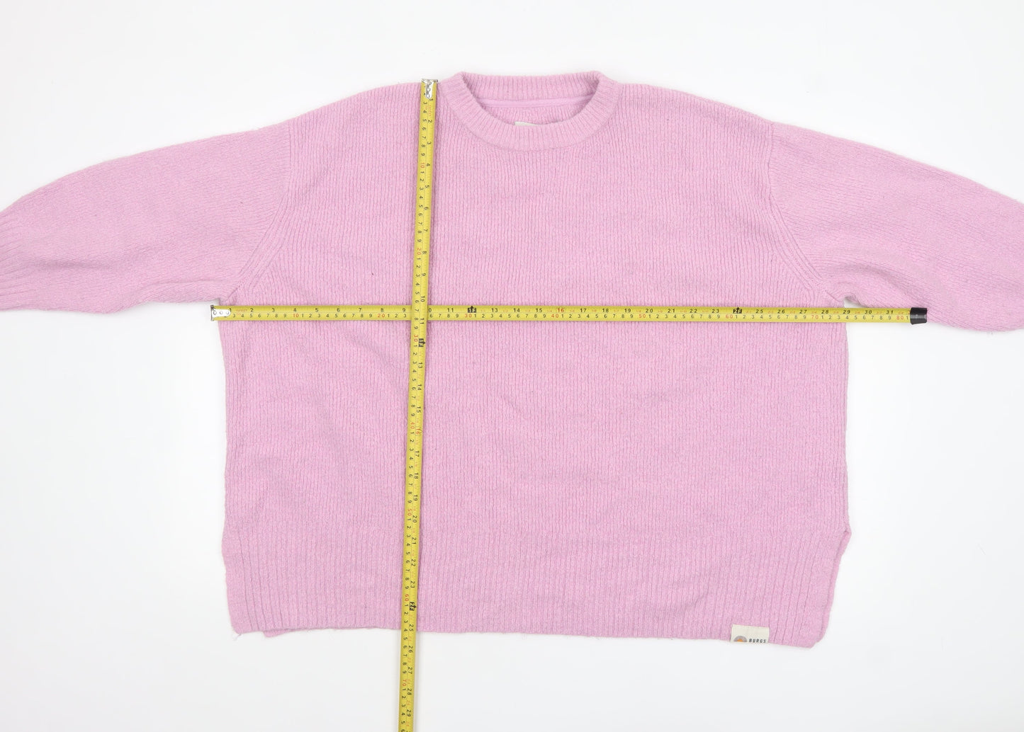 Burgs Womens Pink Crew Neck Knit Pullover Jumper Size 14