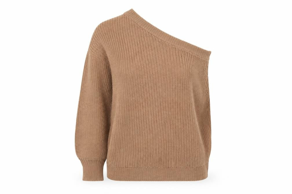 AX Paris Women’s Beige Asymmetrical Knit Jumper S