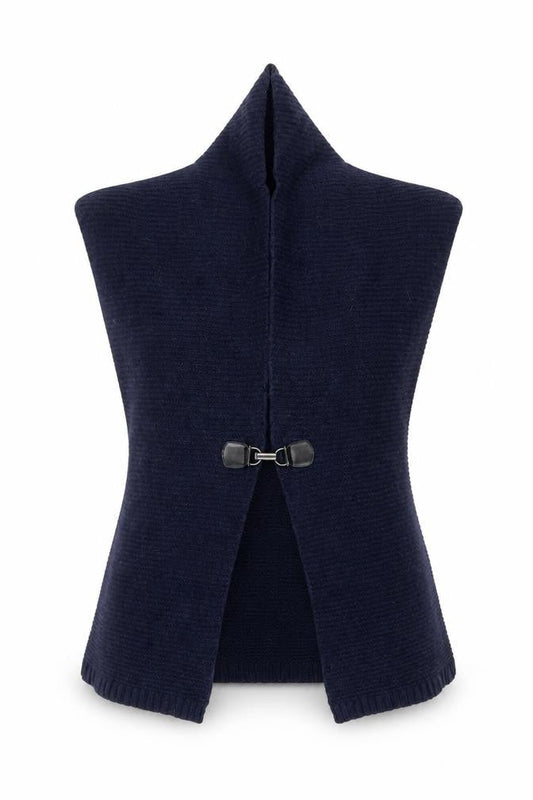 Paul Costelloe Women’s Blue Wool Blend Sleeveless Cardigan UK 12