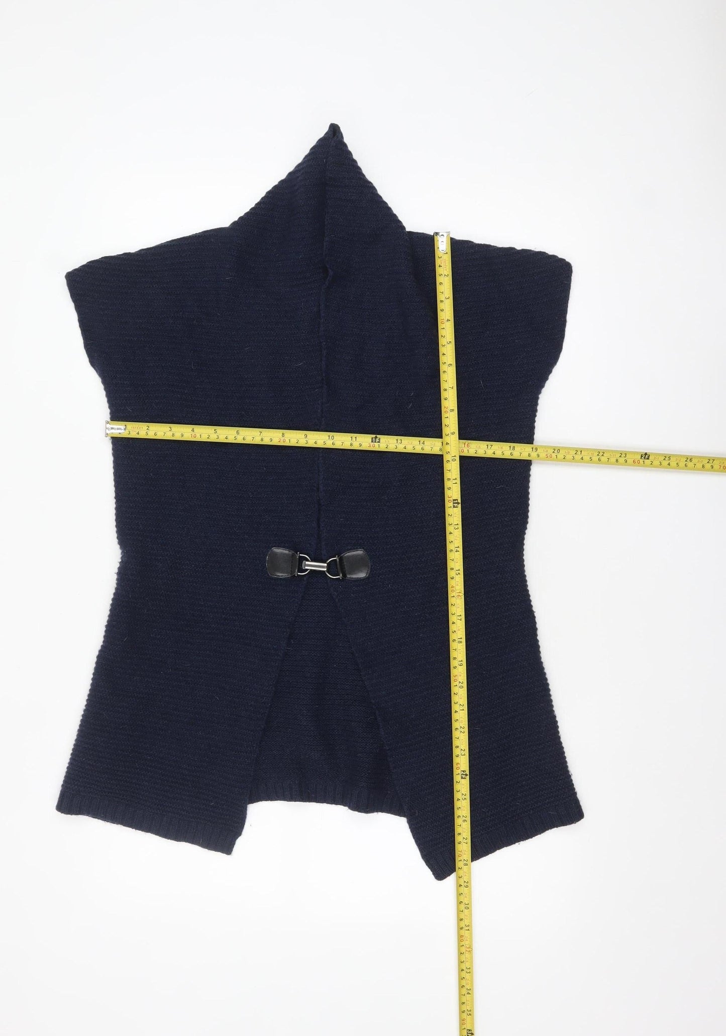 Paul Costelloe Women’s Blue Wool Blend Sleeveless Cardigan UK 12